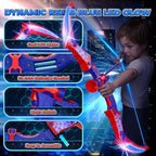Spider Toys for Boys Age 3-4 4-6 6-8 8-12, Kids Toy BowArrow Shooting Set with Red & Blue LED Lights, Spider Quiver & Web Target, 8 Suction Cup Arrows, Toys Gifts for 3 4 5 6 7 8 9 10 12 Year Old Boys