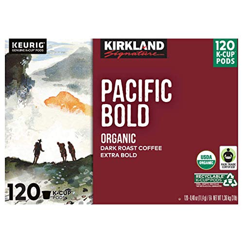 Kirkland Signature Coffee Organic Pacific Bold K-Cup Pod, 120 Count (2 Pack)