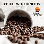 Peak State BRAIN SUSTAIN Coffee - Dark Roast - Whole Bean Lion's Mane Mushroom Coffee - Mold Free, Mycotoxin Free, Organic, Non-GMO, Low Acid (12 oz, Whole Bean)