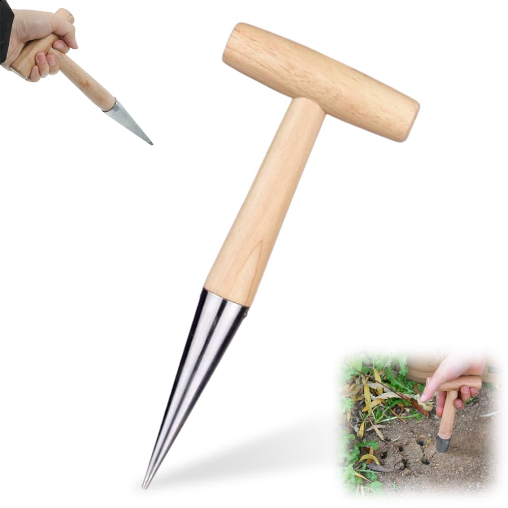 Plant Hole Digger for Planting, Bulb Planting Tool, Handheld Digger, Garden Seed Planting Tool, Garden Seed Dispenser, For Planting Tulip Daffodil Saffron Vegetable Seeds, Easy to Drill Holes (1 PC)