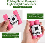 8x21 Compact Binoculars for Adults Teens, Mini Small Full Optical Binoculars for Bird Watching Opera Hiking Hunting Travel Concert (Pink)