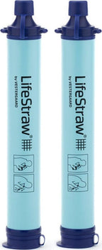 LifeStraw Personal Water Filter for Hiking, Travel and Emergency, Blue, 2PK