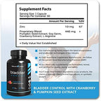 Bladder Control Supplement - Overactive Bladder Control Pills - Potent Blend of Pumpkin Seed oil, Cranberry Extract & Vitamin D3 - Urinary Tract Infection Treatment for Women & Men - UTI Relief - 60Ct
