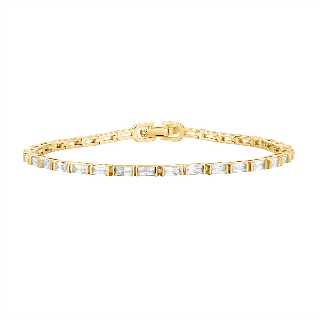 PAVOI Tennis Bracelet for Women, 14K Gold Plated, Yellow Gold, Diamond