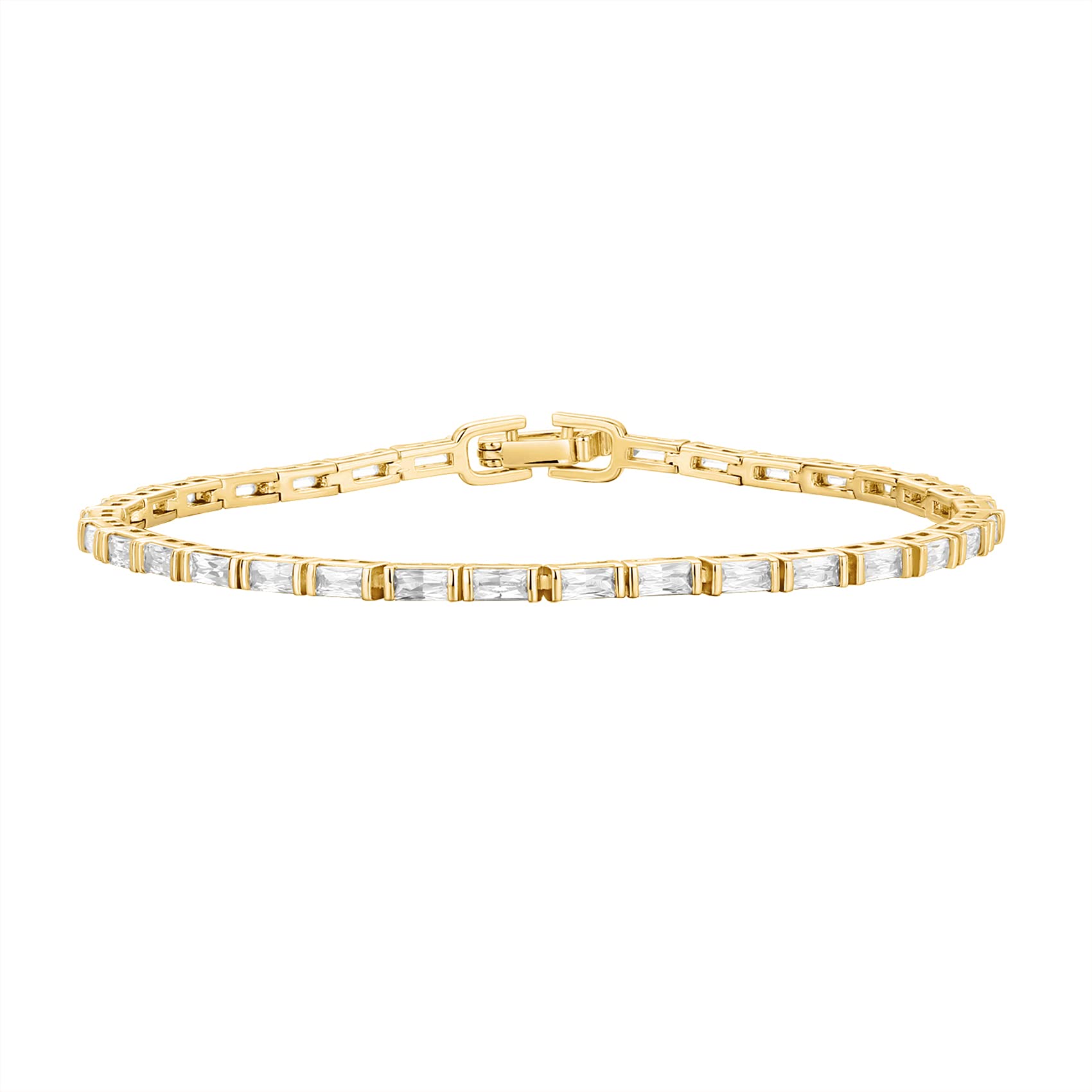 PAVOI Tennis Bracelet for Women, 14K Gold Plated, Yellow Gold, Diamond