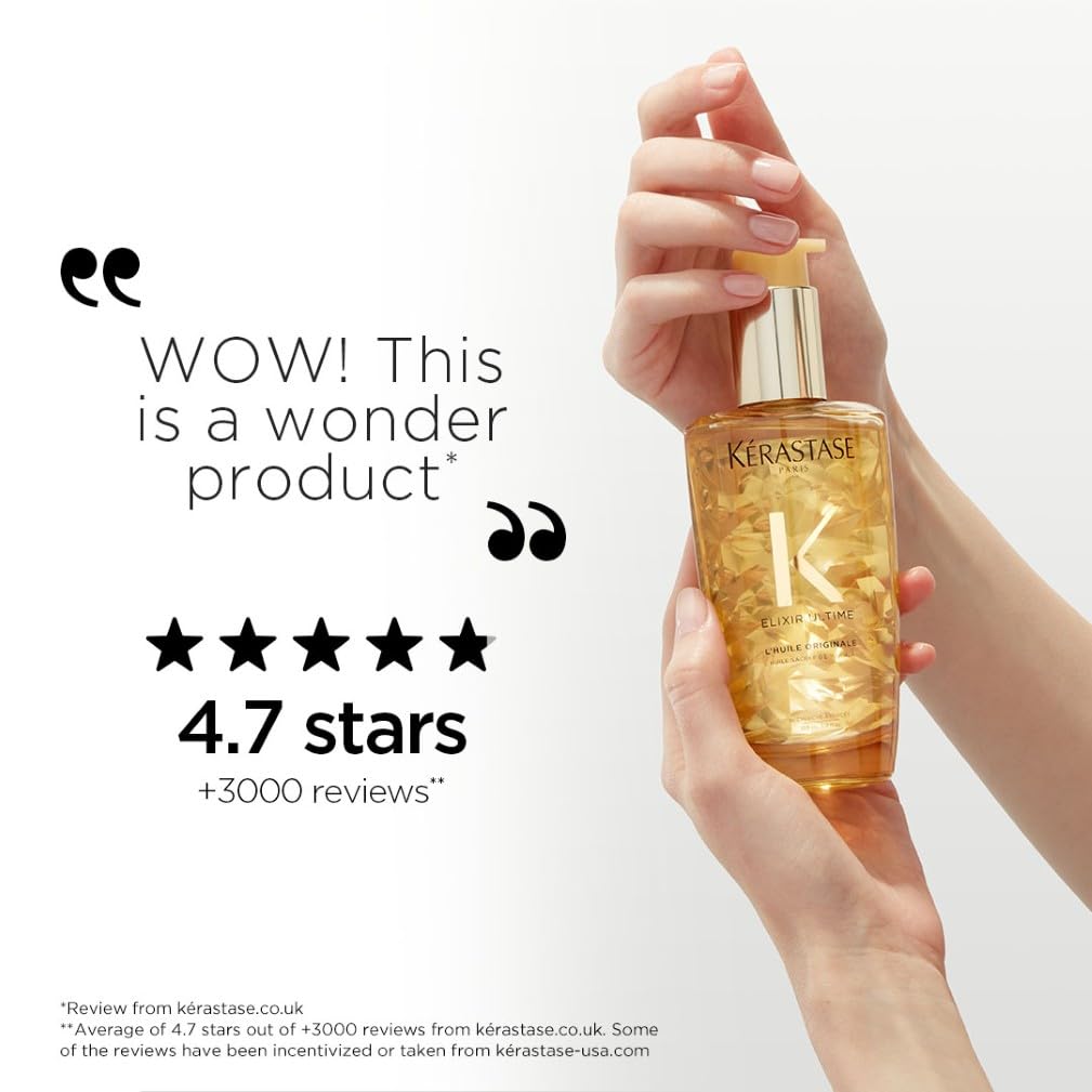 Kérastase Elixir Ultime, Hair Oil Long-lasting Radiance Conditioning Treatment, For Dull Hair, With five precious Oils, L'Huile Originale, 100ml