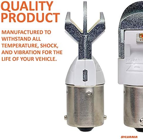 SYLVANIA - 1156 ZEVO LED Amber Bulb - Bright LED Bulb, Ideal for Park and Turn Lights (Contains 2 Bulbs)