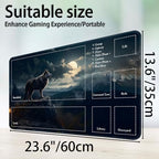 for MTG Game Playmat, for Magic TCG Rubber Play mat,Tabletop Card Playmats with Smooth Surface,Trading Card Inked Game Mat with Zones,Battle Game,Sky Wolf