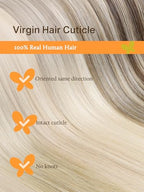 DOORES Genius Weft Hair Extensions Remy Human Hair, 20 Inch Drity Blonde Highlight Golden Blonde 60g, Hand Tied Extensions Human Hair
