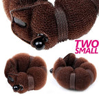 Beauty Small Hair Bun Maker - 2 Pieces Magic Styling Twist Ring Doughnut Chignon for Kids Ballet (Brown)
