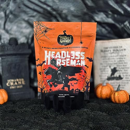 Wake The Hell Up! 12oz Ultra-Caffeinated Pumpkin Spice Ground Coffee, Low Acid, Medium-Dark Roast