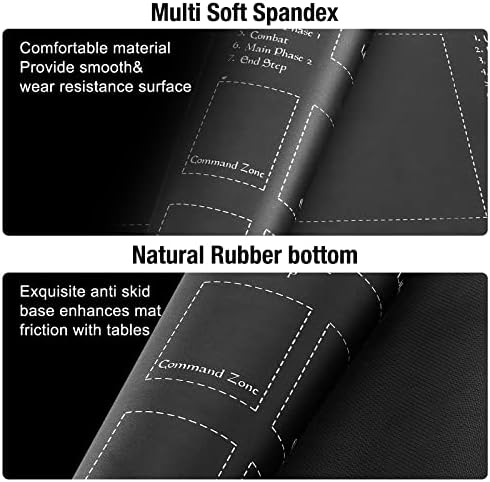 Stitched Playmat for MTG Magic The Gathering - Play Mat with Tube Case for MTG Card Game Playing(Black Zones)