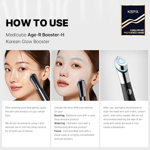 medicube Booster H - Korean Skincare Tool - Facial Glow Booster for Maximizing and Boosting Skin Care Absorption - Needle Free