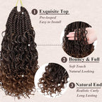 Goddess Box Braids Crochet Hair 10 Inch Bohemian Box Braids Crochet Hair with Curly Ends Boho 3X Synthetic Crochet Braiding Hair for Women (7 pack, 1b/30#)