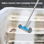 12.5'' Round End Pool Brush Head - Cleaning Wall & Tiles & Steps, Sturdy Nylon Bristles, Scrub Brush for Inground/Above Ground Pool, Spa, Hot Tub, No Pole