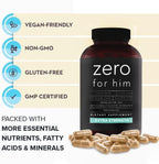 California Basics Fiber Supplements for Men (500 Count) - Daily Dietary Chia Flaxseed Psyllium Husk Vegan Capsules - High Fiber Supplement Pills Zero for Him Extra Strength Pills