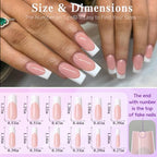 240pc French Tip Press on Nails Long Fake Nails with Glue and Adhesive Tab, False Acrylic Nails Press on Nails Square Nail Tips Artificial Glue on Nails Press ons Fingernail Stick on Nails