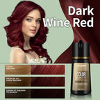 Hair Dye Shampoo for Gray Hair,3 In 1 Natural & Long-Lasting Hair Color Shampoo, Instant Magic Hair Dye, Champu Para Canas, Herbal Treated for Men Women,16.9 fl.oz (Dark Red Wine)
