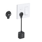 TROND Polarized 2 Prong to 3 Prong Outlet Adapter with 6 Inch Cord, Small 3 Way Outlet Extender No Blocking, Two Prong Flat Plug for Non-Ground Socket in Old Home Office Hotel Behind Furniture, Black