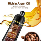 Fvquhvo Red Hair Dye Shampoo 3 in 1, Argan Oil Instant Hair Color Shampoo, Long Lasting Red Hair Shampoo, Semi-Permanent Red Hair Dye, Shampoo Hair Dye Easy to Use (Red Wine)