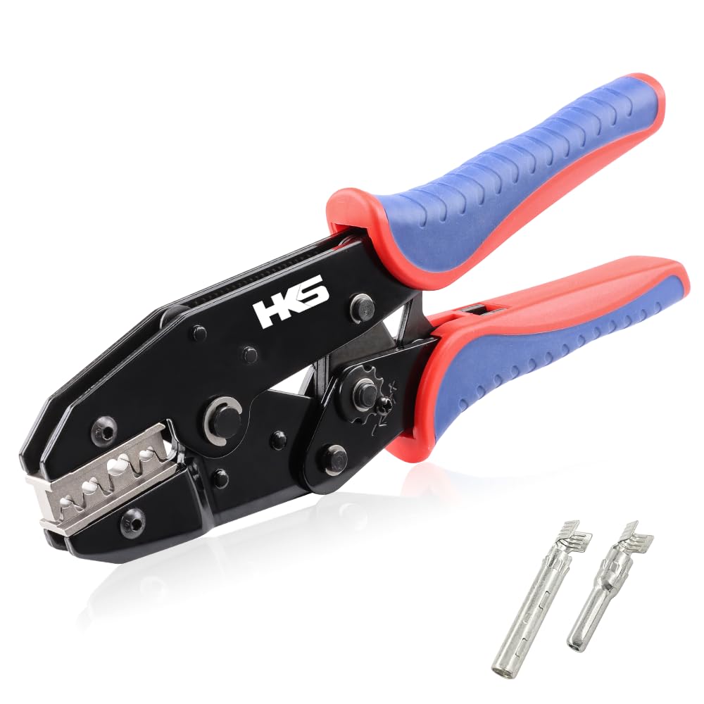 HKS Crimping Tool for Solar PV Cable Connectors - Ratcheting Wire Crimpers - AWG 14-8 (2.5-10mm²) - Ratchet Terminal Crimper - Electrical Crimping Tool