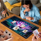 for MTG Game Playmat, for Magic TCG Rubber Play mat,Tabletop Card Playmats with Smooth Surface,Trading Card Inked Game Mat with New Zones,Battle Game,Colorful Glowing Lotu