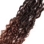 LMZIM 14 inch Goddess Locs Crochet Hair 8 Packs Boho Locs Crochet Braids,Hippie Locs Crochet Hair for Black Women Faux locs Croceht Hair Pre Looped River Locs Crochet Hair with Curly Ends 1B/30