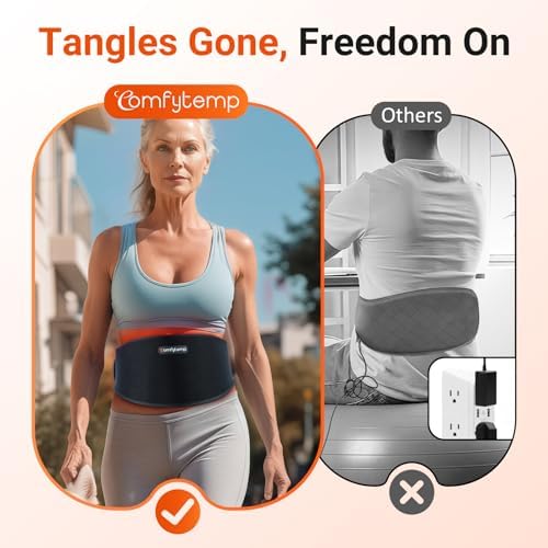 Comfytemp 5000mAh Portable Red Light Therapy Belt for Body, FSA HSA Eligible Near Infrared Light Therapy Wrap, 13W Cordless Flexible Light Wrap for Waist Belly Lower Back Joint Muscle Pain Relief
