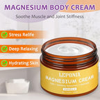 LEPONIX Magnesium Cream for Sleep, Magnesium Body Butter, Leg Cramps & Pain, Muscle Relaxation, Magnesium Lotion for Sleep, Magnesium Balm for Men Women, Safe for Kids (120ml, Vanilla)