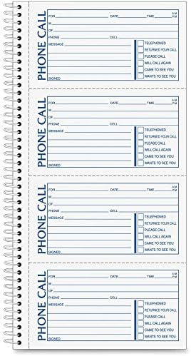 Adams Phone Message Book, Carbonless Duplicate, 5.50 x 11 Inches, 4 Sets per Page, 400 Sets per Book (SC1154D)