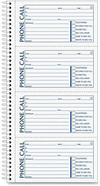 Adams Phone Message Book, Carbonless Duplicate, 5.50 x 11 Inches, 4 Sets per Page, 400 Sets per Book (SC1154D)