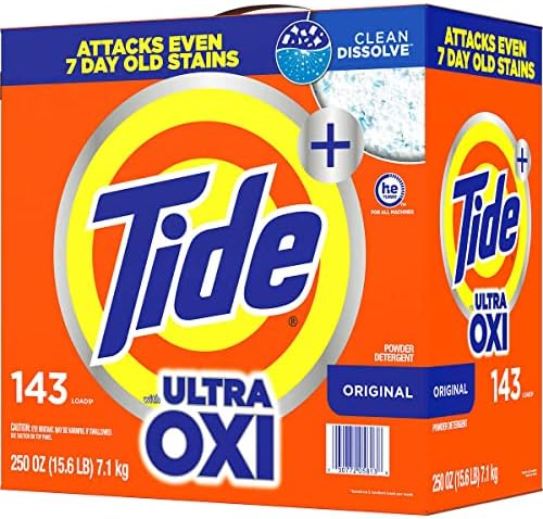 Tide HE Ultra Oxi Powder Laundry Detergent, Original, 250 Ounce
