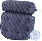 AEROiVi Bathtub Pillow Headrest Bath Pillows for Tub Neck and Back Support with Non Slip Suction Cups Spa Bath Cushion Dark Blue