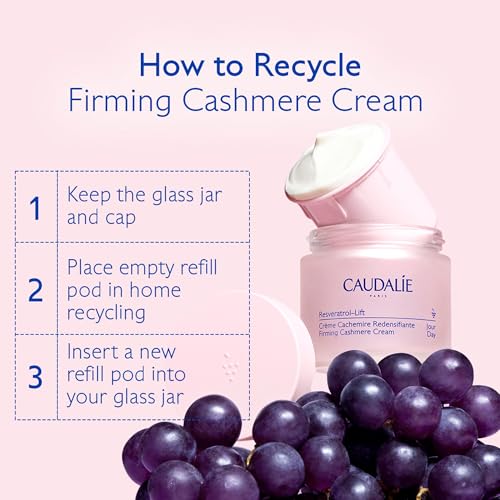 Caudalie Resveratrol Lift Retinol Alternative Firming Cashmere Cream, Anti-Aging Moisturizer with Resveratrol, Hyaluronic Acid & Vegan Collagen, Refill Pod, 1.6 oz