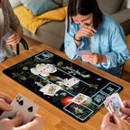 for MTG Game Playmat, for Magic TCG Rubber Play mat,Tabletop Card Playmats with Smooth Surface,Trading Card Inked Game Mat with White Zones,Battle Game,Wildflowers in Black