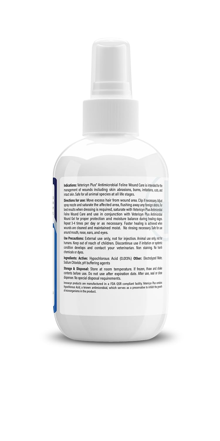 Vetericyn Plus Cat Wound Care Spray for Cuts, Bites & Skin Care, 3 oz