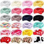 WILLBOND 24 Pack Spa Headband Bow Hairband Facial Makeup Women Face Wash Adjustable Skincare Headbands Flannel Towel Soft Head Wraps for Women Shower Washing Face(Stylish Pattern)