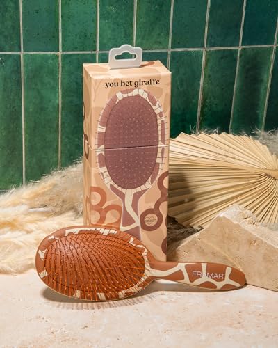 Framar Curly Hair Detangler Brush – Detangler Brush For Curly Hair Giraffe Print Hairbrush For Curly Hair, Wet Hairbrushes For Woman, Womens Hair Brush For Thick Hair, Brush Hair - Giraffe