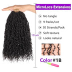 ZRQ 12 Inch New Micro Locs Crochet Braids Synthetic Curl Croceht Sisters Locs Natural Black Microlocs Braids Pre-looped Micro Faux Locs Extensions 12'',1B