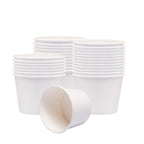 Belinlen 50 SET 8 OZ Disposable White Ice Cream Cups with Lids Medium Hot and Cold To Go Cups Paper Cup Takeout Food Container