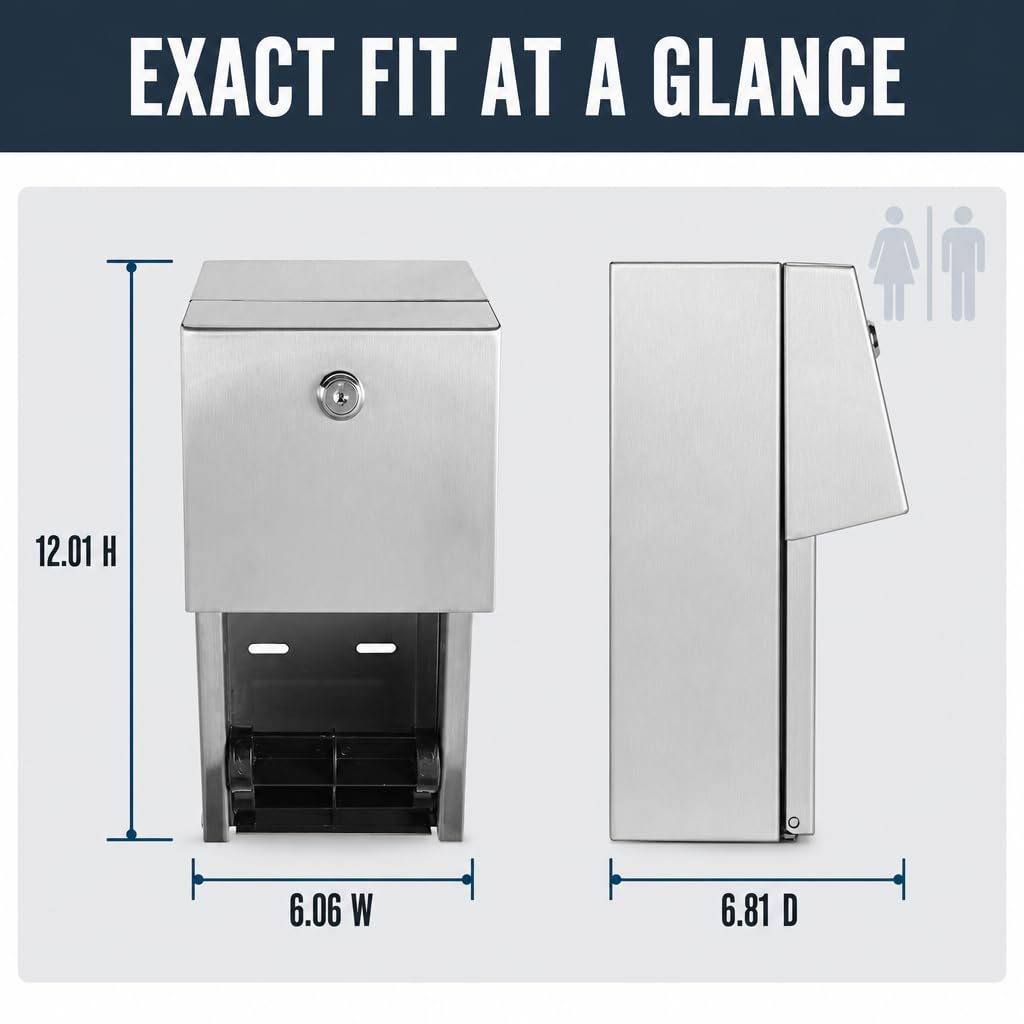 Stylever Commercial Toilet Paper Dispenser - Double Roll Holder