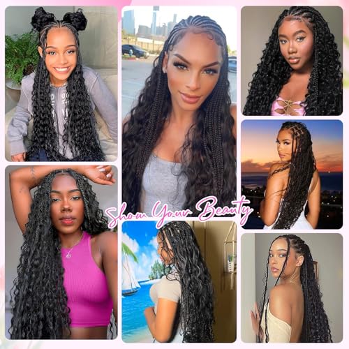 Human Braiding Hair for Boho Braids 22 Inch 110g 2 Bundles/Pack Deep Wave Boho Hair for Braiding 12A Curly Brazilian Virgin Hair Extensions No Weft Knotless Bulk Braids
