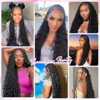 Human Braiding Hair for Boho Braids 22 Inch 110g 2 Bundles/Pack Deep Wave Boho Hair for Braiding 12A Curly Brazilian Virgin Hair Extensions No Weft Knotless Bulk Braids