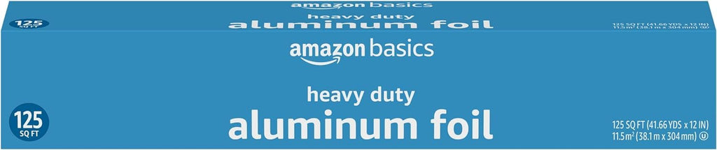 Amazon Basics Heavy Duty Aluminum Foil for Cooking, Grilling, Food Storage, Roasting, 125 Sq Ft (Pack of 1)
