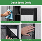 Magnetic Screen Door Mesh Keeps Bugs Out: Door Screen Magnetic Closure 36" x 83" Fits Door Size 34" x 82" - Magnetic Door Curtain Heavy Duty Fiber Fabric Washable - Hands Free Entry