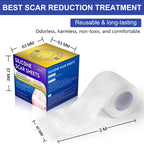 Silicone Scar Sheets - Gel Silicone Scar Tape (1.6” x 120”), Invisible Medical Grade Scar Silicone Strips, Transparent Removal Scar Patches for Keloids, Burn, C-Section, Acne