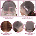 Highlight Ombre Lace Front Wig Human Hair 28Inch Honey Blonde Lace Front Wigs Human Hair 13x6 HD Lace Front Wig Human Hair 180% Density 4/27 Colored Straight Human Hair Pre Plucked with Baby Hair