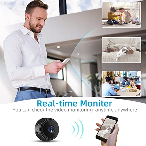 Mini Wireless Hidden Camera WiFi Camera HD 1080P Indoor Home Security Cameras with Feed Covert Baby Nanny Cam Tiny Smart Pet Dog Cameras with Night Vision and Motion Detection
