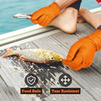 TitanFlex Heavy Duty Nitrile Gloves, 6 Mil Orange Raised Diamond Texture, Mechanic Disposable Gloves Latex Free Powder Free