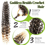 Goddess Bohemian Box Braids Crochet Hair-8 Packs 24 Inch Boho Crochet Braids for Black Women Synthetic Braiding Hair (T27, 24 Inch(Pack of 8))